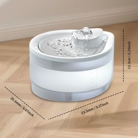 USB Powered 2.5L Automatic Circulating Pet Water Fountain 2500ML Healthy Running Water Drinking Bowl For Indoor Cats (Accesories: White)