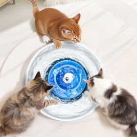 Ceramic Cat Water Fountain 2.1L/71oz Cupcake Pet Fountain For Cats & Dogs (Accesories: Blue)