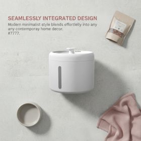 2000ML Automatic Pet Water Fountain, USB Powered Ultra Quiet Circulating Water Dispenser With Side Visible Water Level Window, BPA-Free Fresh Run (Accesories: White)