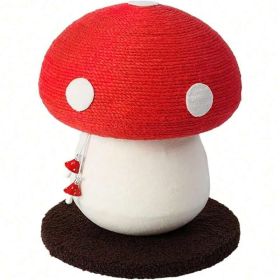 Mushroom Cat Scratching Post Unique Design, Sisal Wrapped, Ideal For Medium And Small Cats, No Assembly Required Cat Stuff Cat Tree Tower Cat Toy (Accesories: RED HSMPJ600003)