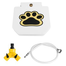 1Pc Dog Water Fountain Outdoor Dog Pet Water Dispenser Step-on Activated Sprinkler With Interactive Paw Pedal Valve For Drinking Water (Accesories: White)