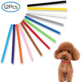 12 Colors Whelping Puppy ID Collars Adjustable Double-Sided Pet ID Bands (Accesories: Large)